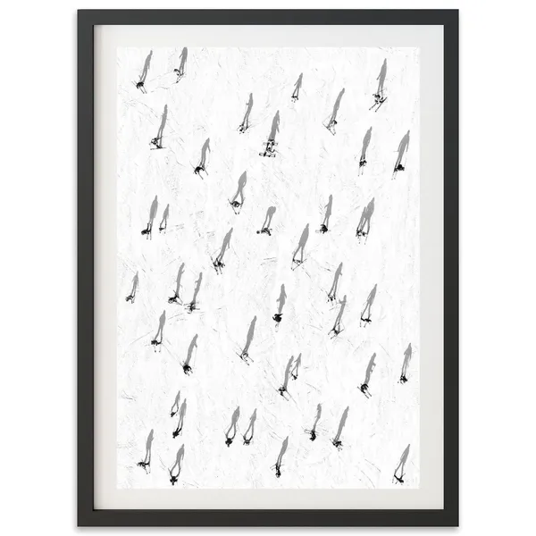 Mountain Ski Print, Black And White Winter Cabin Wall Art