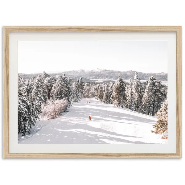 Mountain Snowboard Winter Cabin Ski Forest Art Print