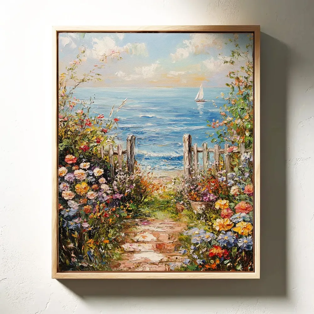 Seaside Garden Path Vintage Impressionist Art Print - Image 3