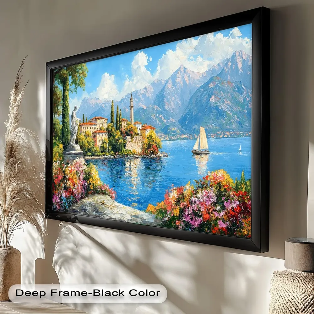 Mediterranean Landscape Poster Print, Italian Lake View - Image 3
