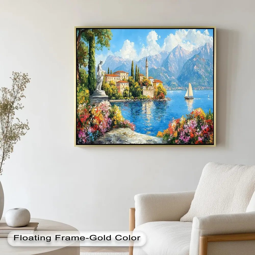 Mediterranean Landscape Poster Print, Italian Lake View - Image 2