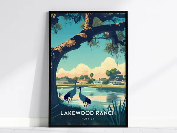 Lakewood Ranch Florida Vintage Travel Poster