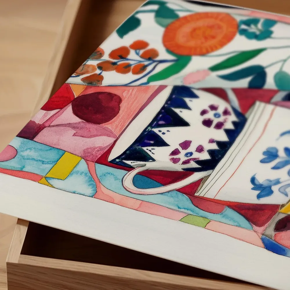 Stacked Teacups Illustration, Kitchen Art Print - Image 3