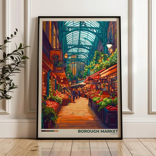 Borough Market London England Travel Poster Art Print