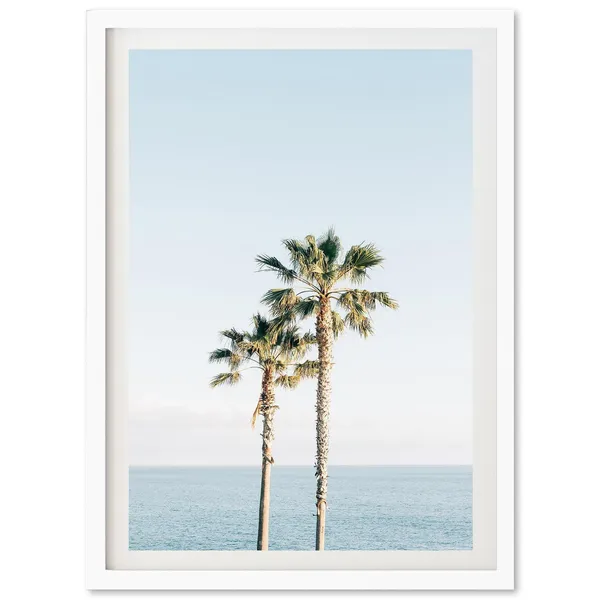 Ocean Palm Trees Coastal Wall Art Print