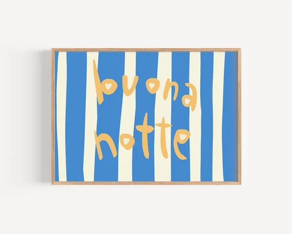 Buona Notte Wall Art Print, Modern Typography