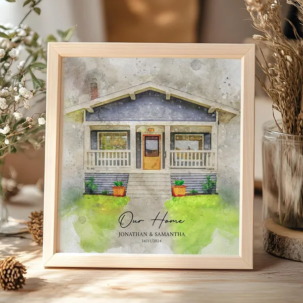 Custom Home Portrait Watercolor House Art Print