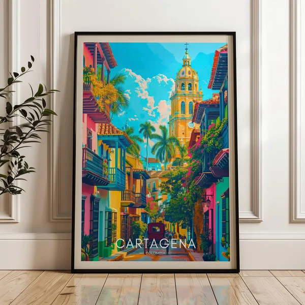 Cartagena Travel Poster, Colombia Travel Art Print