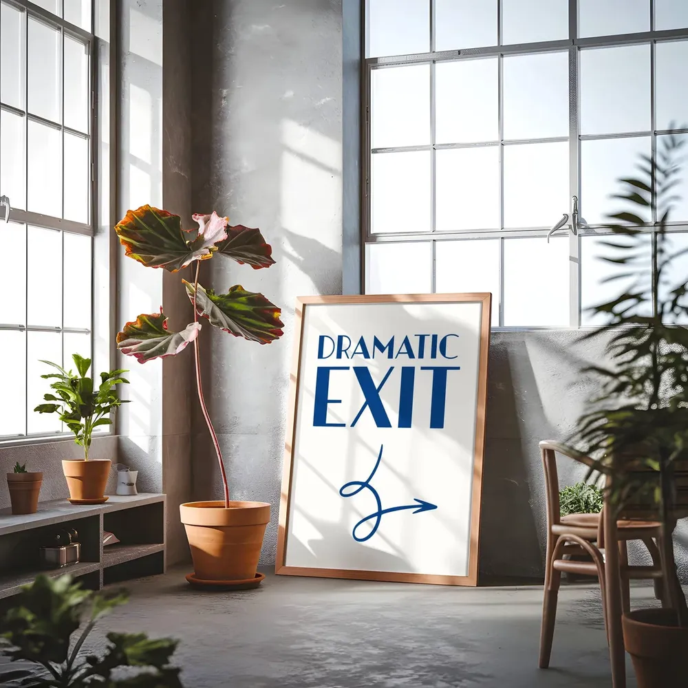 Dramatic Exit Theatre Lover Art Print, Drama Decor - Image 2