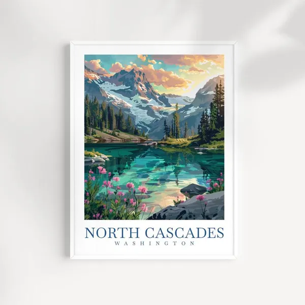 North Cascades Art Print, Washington Mountain Landscape