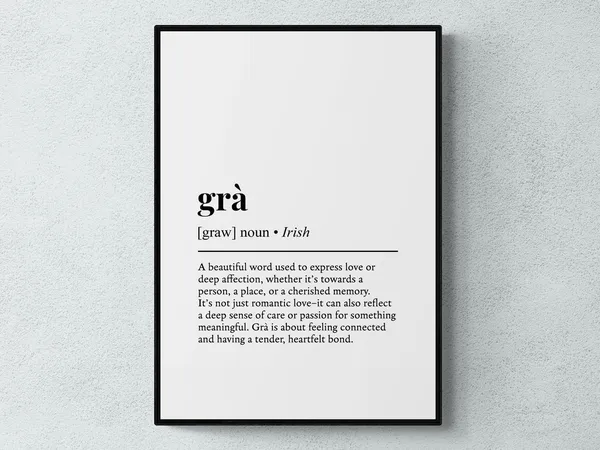 Gra Irish Word Definition Wall Art Print