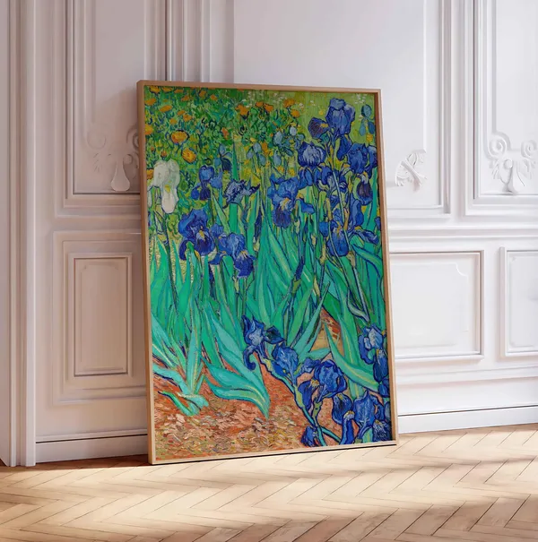 Van Gogh Irises Vintage Botanical Poster Print