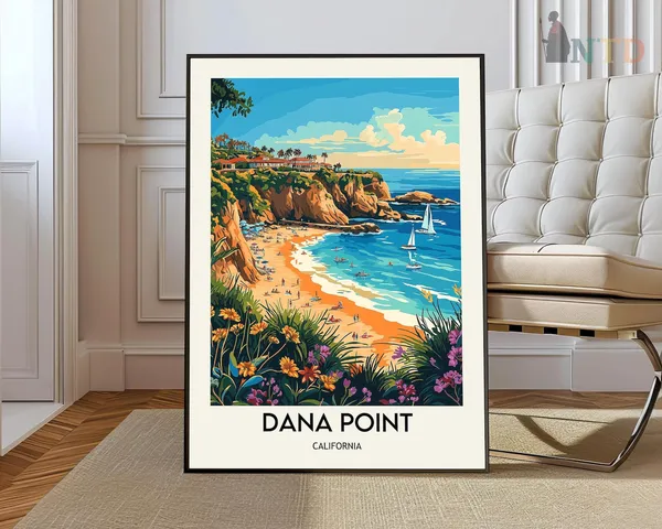 Dana Point Harbour Travel Poster, Place Print
