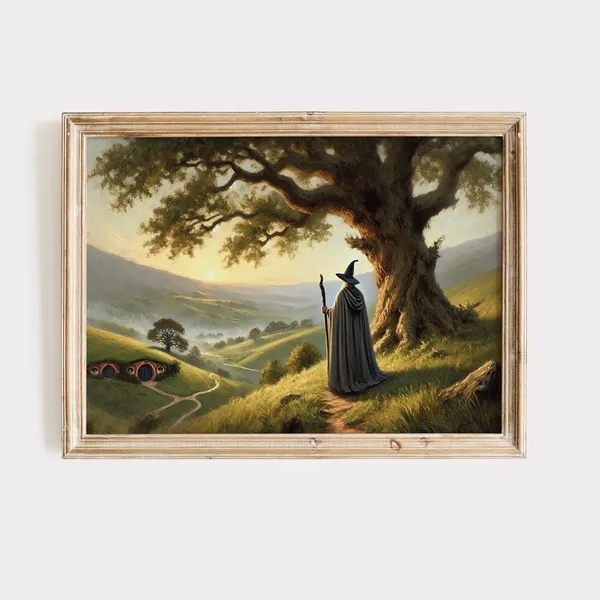 Wizard In The Shire Fantasy Landscape Art Print