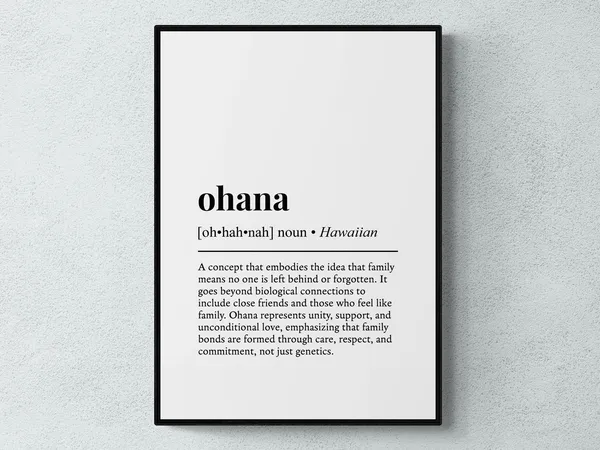 Ohana Hawaiian Word Definition Aloha Art Print