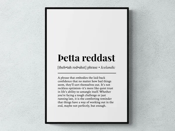 Etta Reddast Icelandic Word Definition Art Print