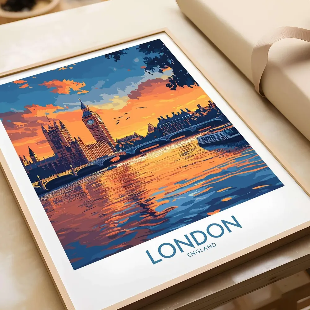 London Print, River Thames Big Ben Poster Print