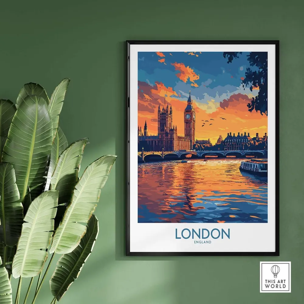 London Print, River Thames Big Ben Poster Print - Image 2
