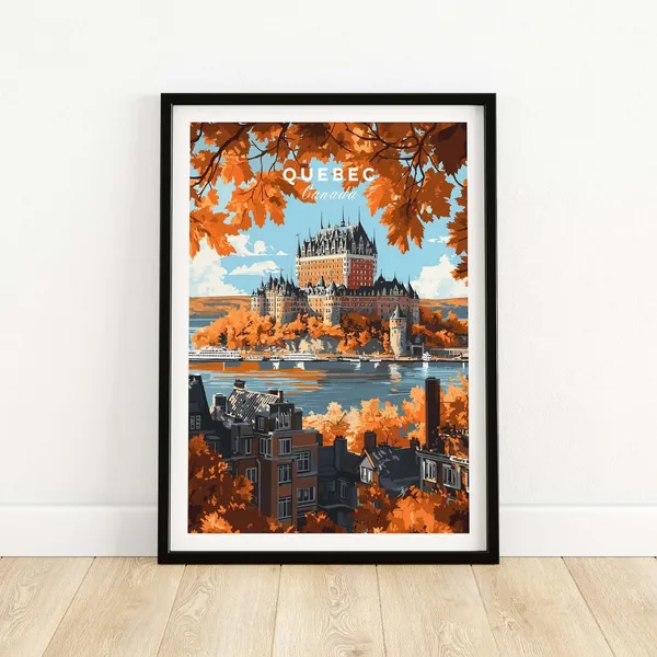 Chateau Frontenac Travel Poster, Canada Office Decor