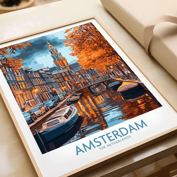 Amsterdam - Vintage Travel Poster