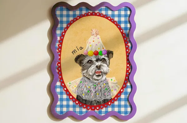 Badly Drawn Dog Personalized Pet Portrait Poster