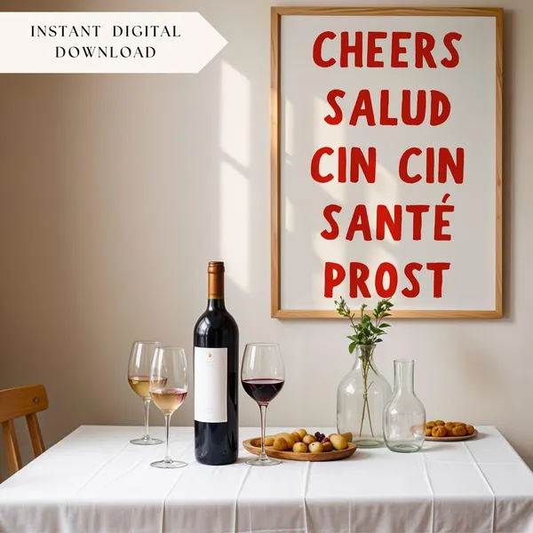 Cheers Sign Bar Decor, Art Print