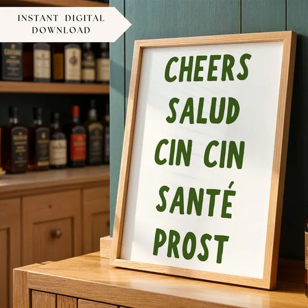 Cheers Print, Bar Decor Wall Art Print