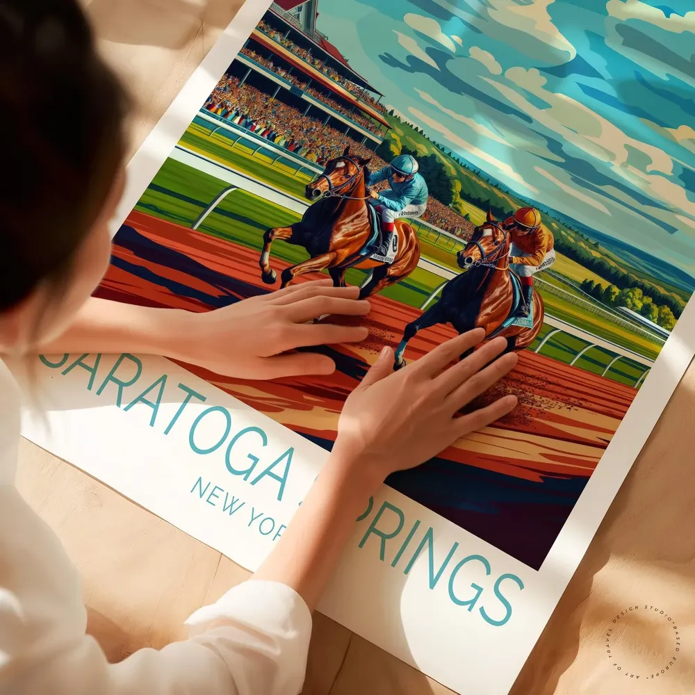 Saratoga Springs Travel Poster, New York Race Course - Image 3