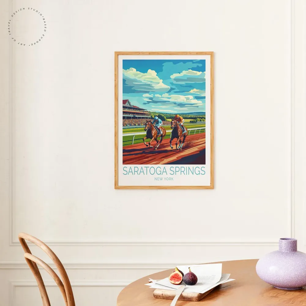 Saratoga Springs Travel Poster, New York Race Course - Image 4