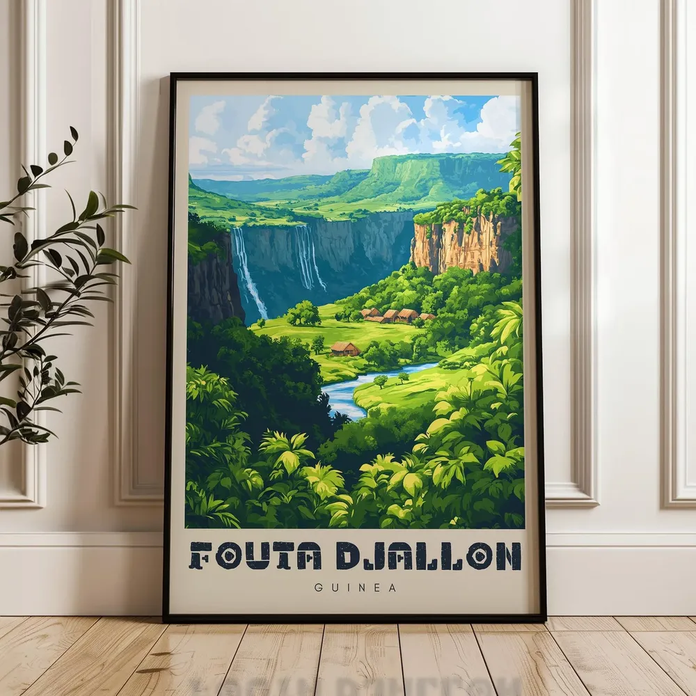 Fouta Djallon Travel Poster, Guinea Highlands