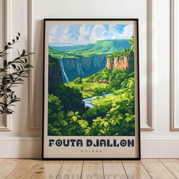 Fouta Djallon Travel Poster, Guinea Highlands