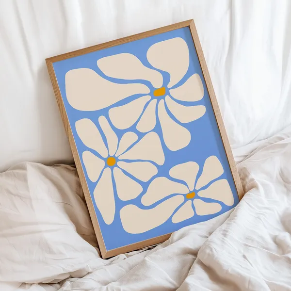 70s Retro Daisy Poster, Summer Floral Art Print