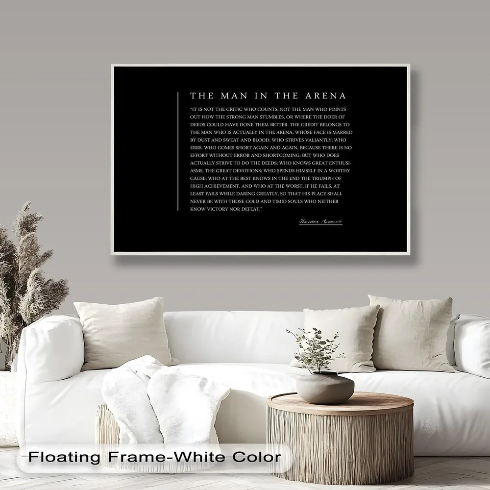 The Man In The Arena Inspirational Quote Art Print - Image 4