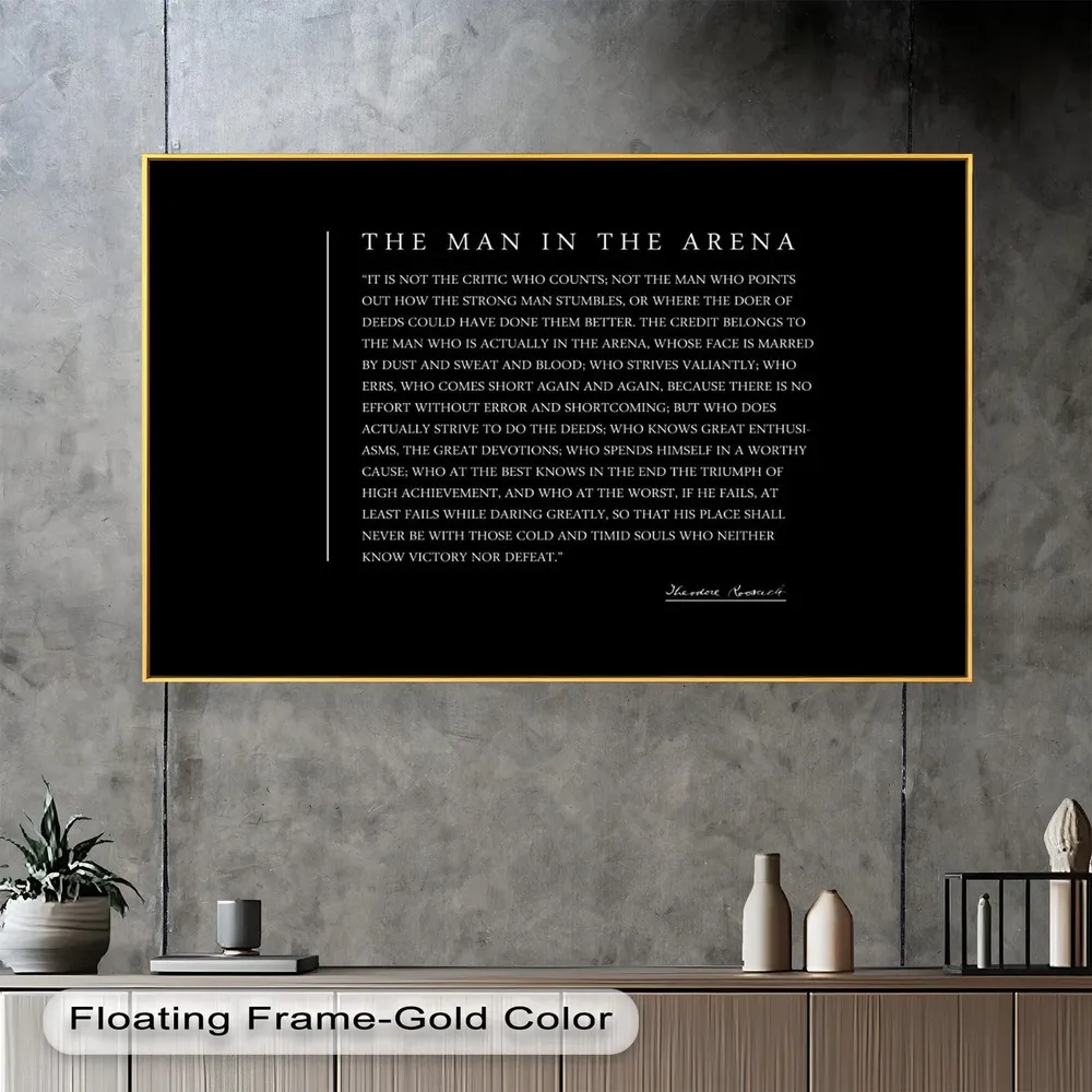 The Man In The Arena Inspirational Quote Art Print - Image 3