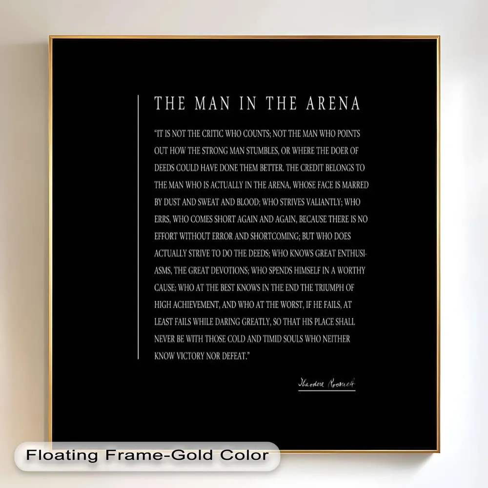 The Man In The Arena Inspirational Quote Art Print - Image 2