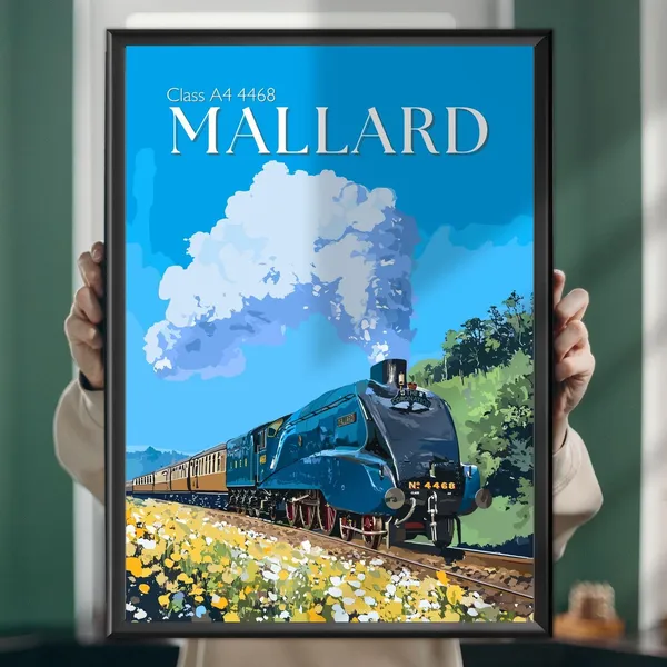 Mallard Steam Locomotive Train Railway Art Print