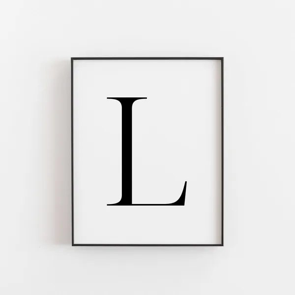 Capital L Print, Nursery Decor Art Print
