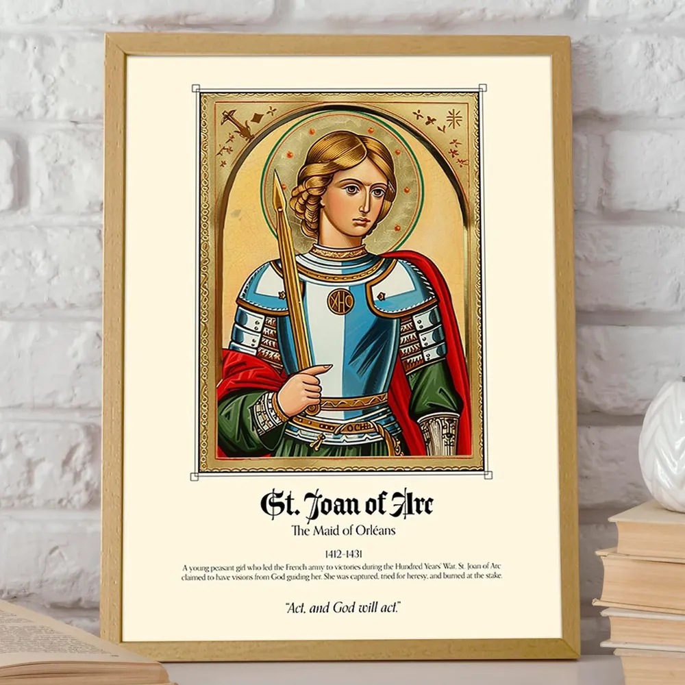 St Joan Of Arc Religious Art Print, Medieval Catholic - Image 2