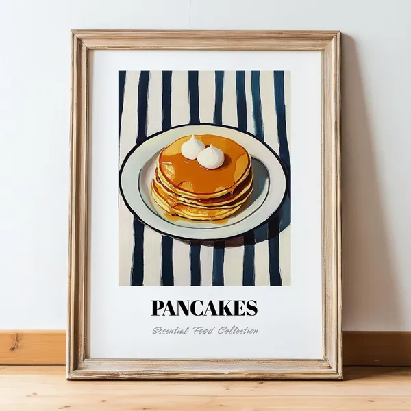Pancakes Pastry Poster, Kitchen Wall Art Print