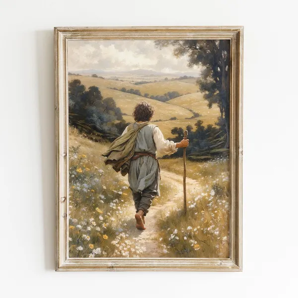 Leaving The Shire Poster, Fantasy Fellowship Art Print