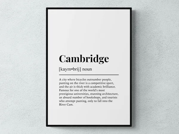 Cambridge Funny Definition Art Print, Gift Wall Art