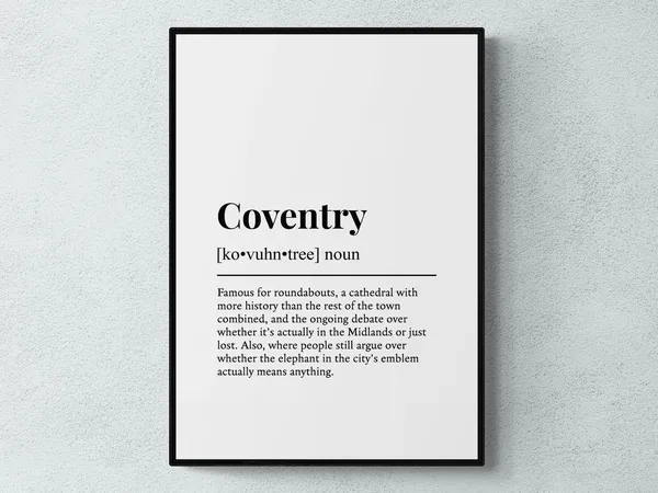 Coventry Funny Definition Wall Art Print
