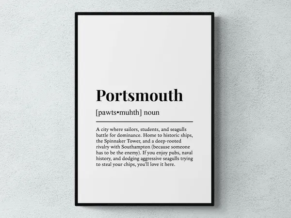 Portsmouth Funny Definition Gift Wall Art Print