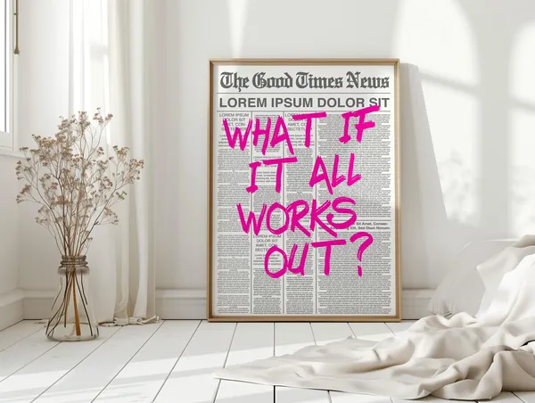 What If It All Works Out Newspaper Wall Art Print