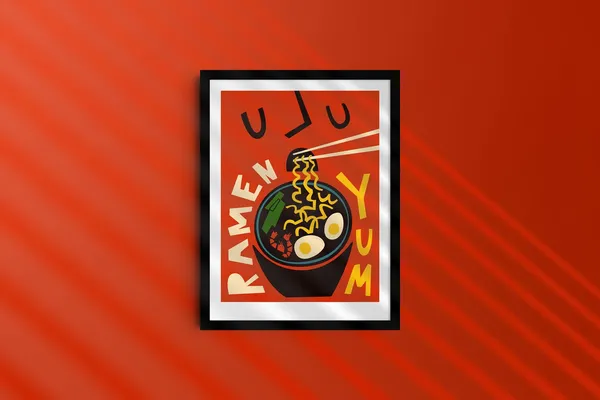 Ramen Japanese Food Art Print, Asian Kitchen Decor