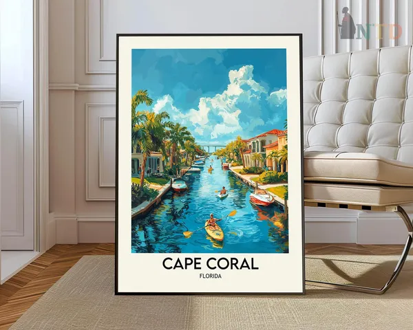 Cape Coral Travel Poster, Florida Wall Art