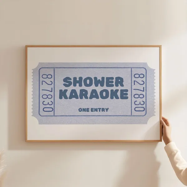 Landscape Horizontal Shower Karaoke Ticket Art Print