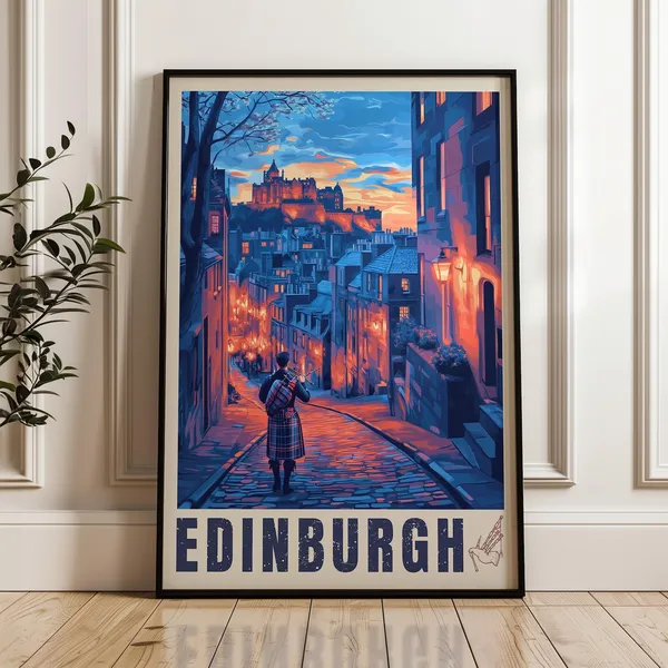 Edinburgh Travel Poster, Scotland Travel Poster
