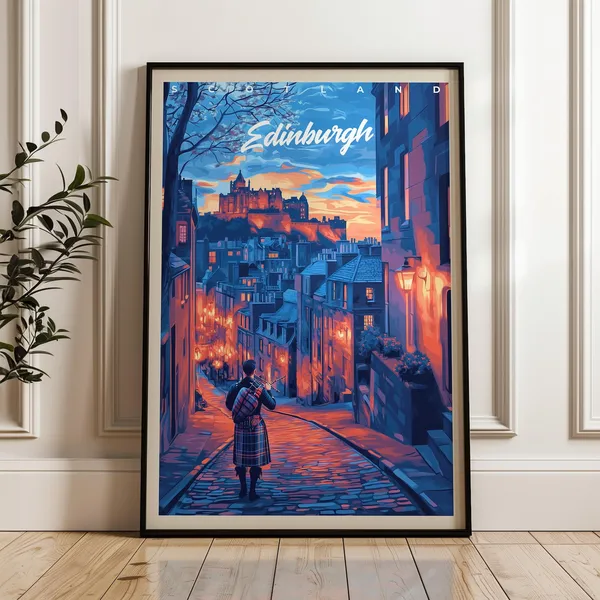 Edinburgh Travel Poster, Scotland Wall Art Print