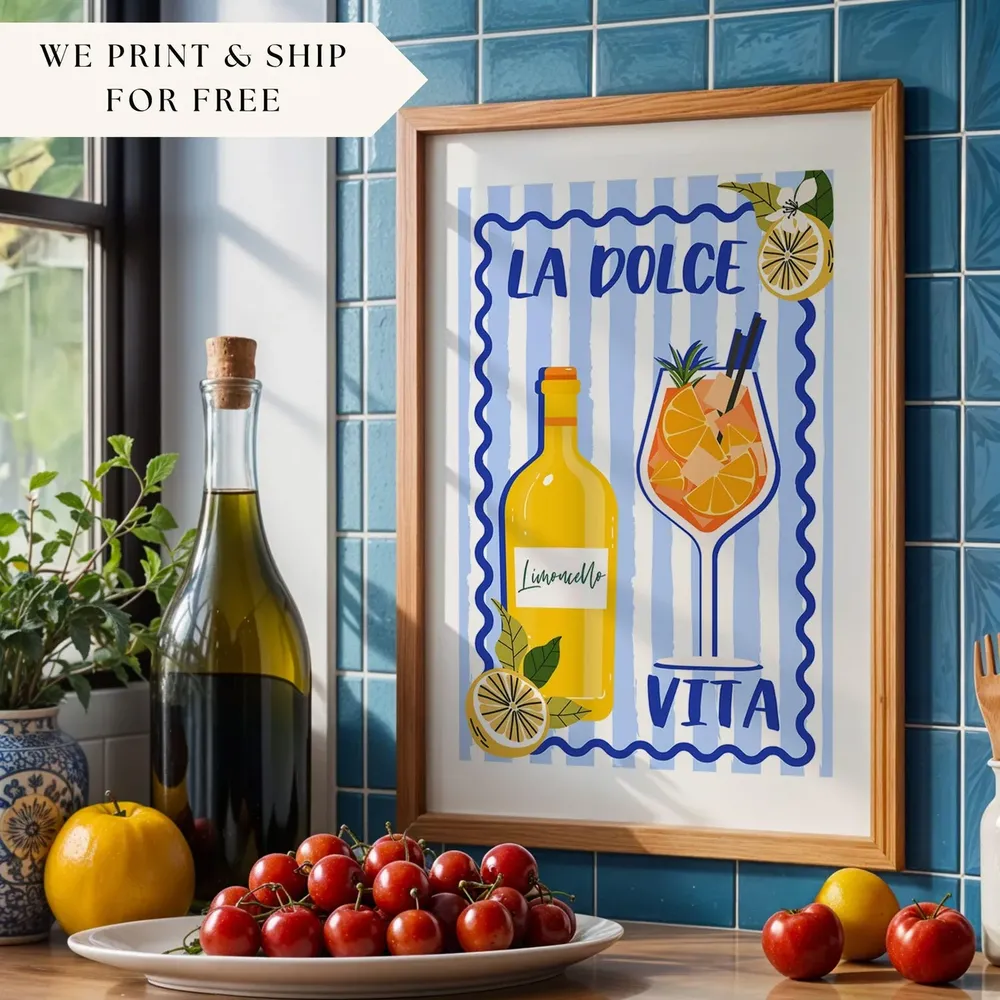 Italian Kitchen Decor, Coastal Design Art Print